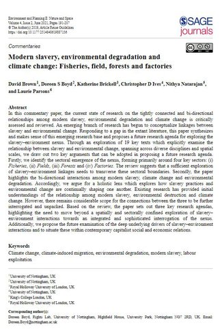 Modern slavery, Environmental Degradation India document cover