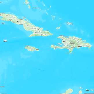 Map of The Caribbean islands